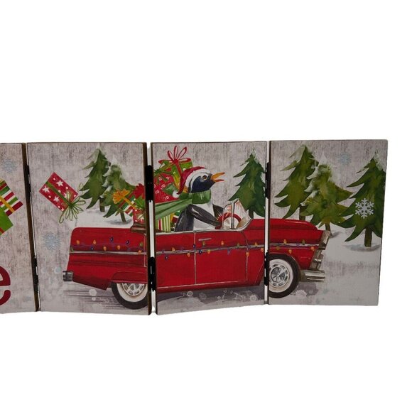 Ganz Christmas Joyride Accordion Folding Decorative Panel With Cats & Dogs - Picture 4 of 6